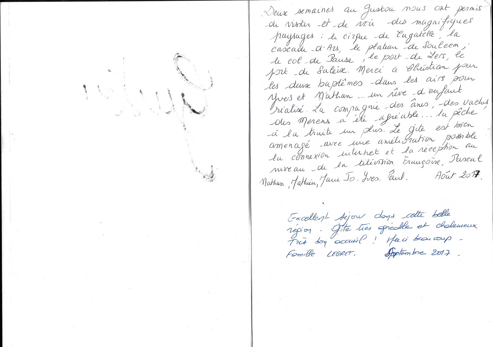 Guestbook image gite ariege