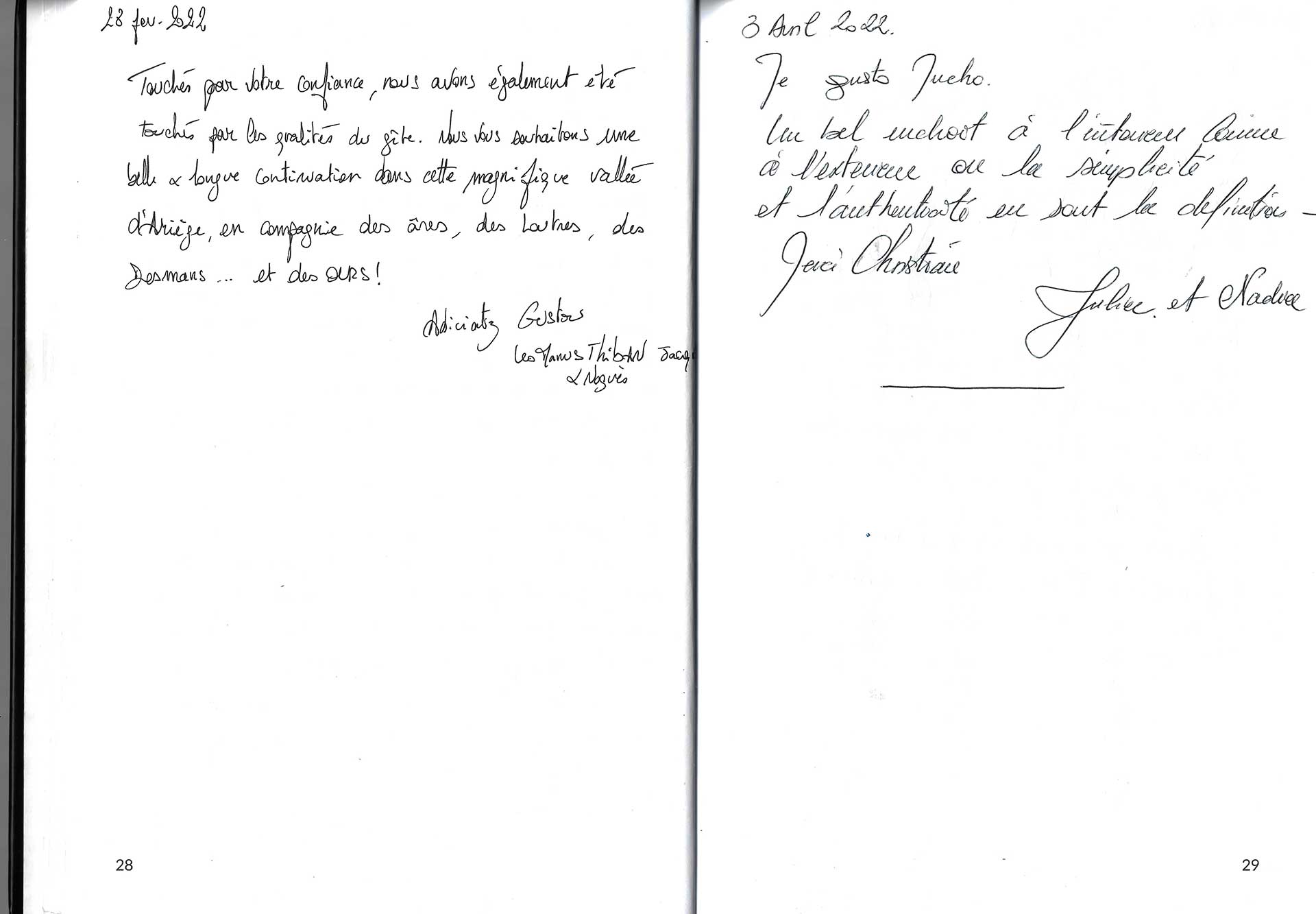 Guestbook image gite ariege