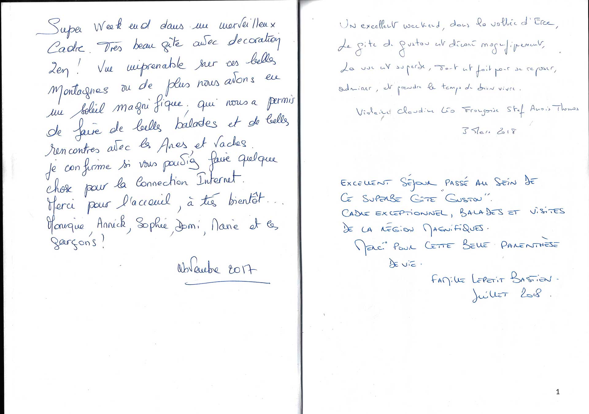 Guestbook image gite ariege