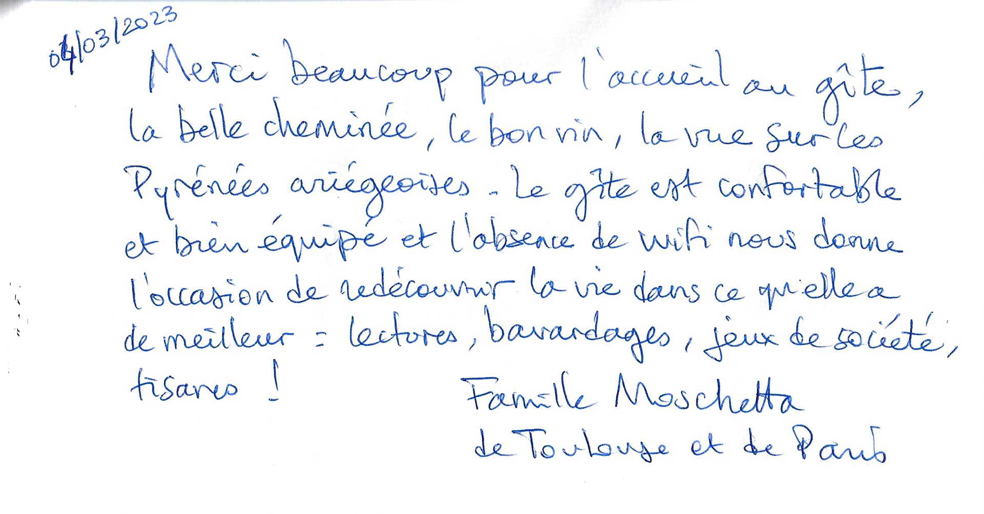 Guestbook image gite ariege